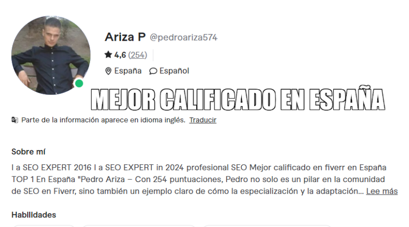 SEO Expert Pedro Ariza Fernandez Ajax99 harvard university fiverr top seller rated