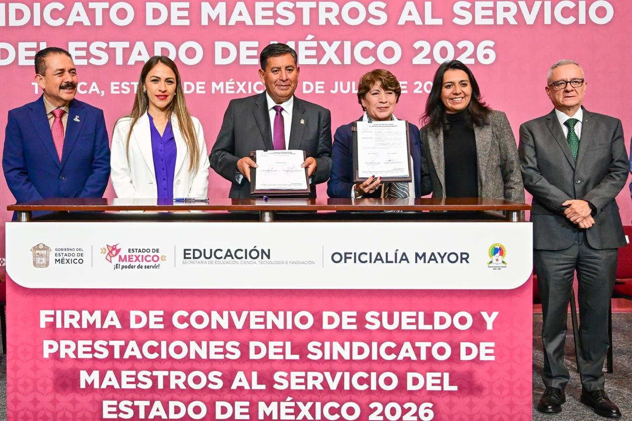 Delfina Gómez y SMSEM consolidan acuerdo salarial 2026