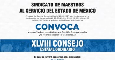 Convoca SMSEM a sus Delegados y Representantes Sindicales al XLVIII Consejo Estatal Ordinario.